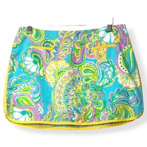 Lilly Pulitzer Women Tierney Skort Skirt Blue Pink 4 Preppy Coastal Paisley